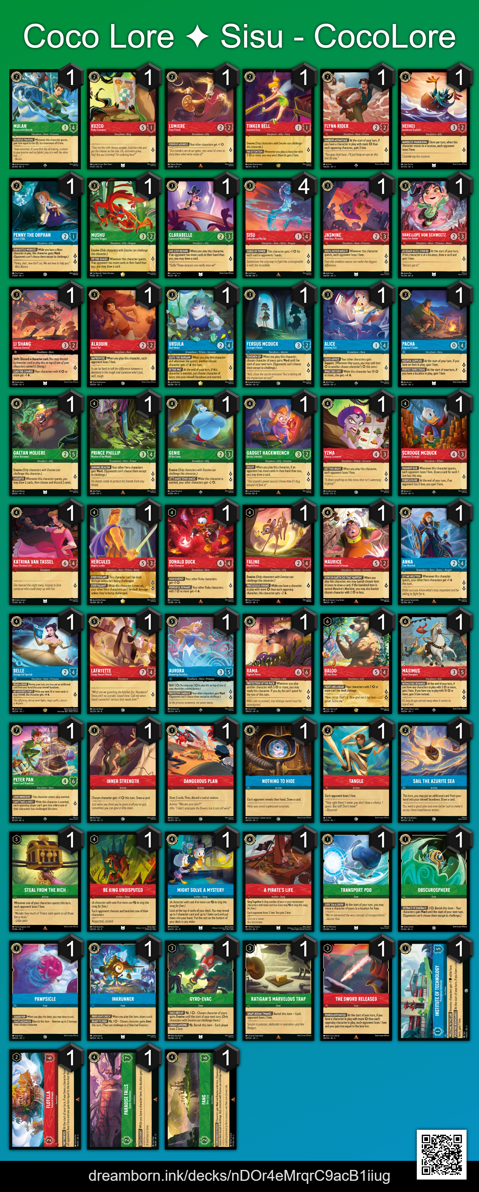 Sisu Coconut deck list, Aug 23, 2026